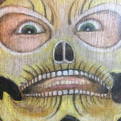 An original Halloween portrait "UNKNOWN / EAST DOUGLAS REVISITED" by outsider artist James Lytton