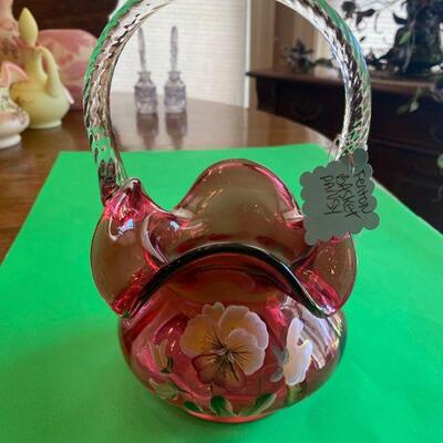 Fenton Cranberry Poppy Basket