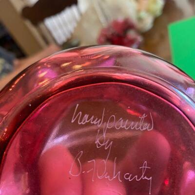 Fenton Cranberry Poppy Basket