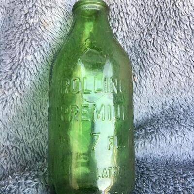 Vintage Rolling Rock 5â€ Green 7 oz Beer Bottle