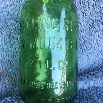 Vintage Rolling Rock 5â€ Green 7 oz Beer Bottle