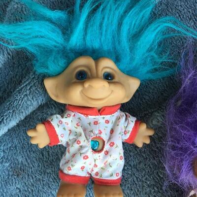 Collection of 8 Vintage Troll Dolls 