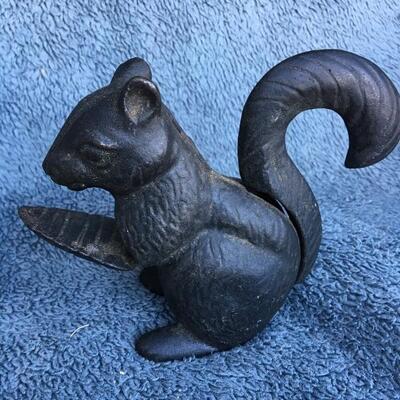 Antique Cast Iron Lot with Duck Pull Toy and Squirrel Nutcracker