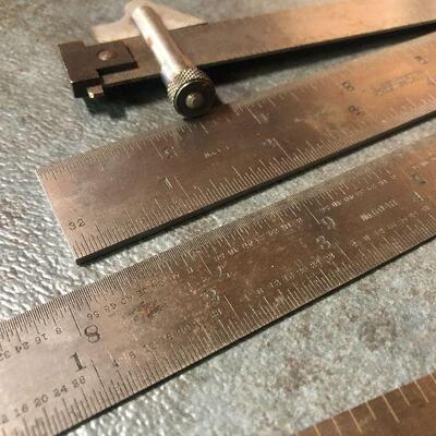 128: Vintage Starrett Metal Rulers
