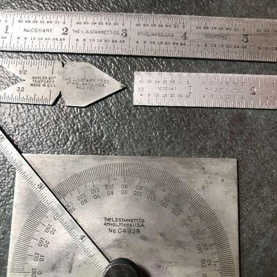 129: Vintage Starrett Metal Rulers