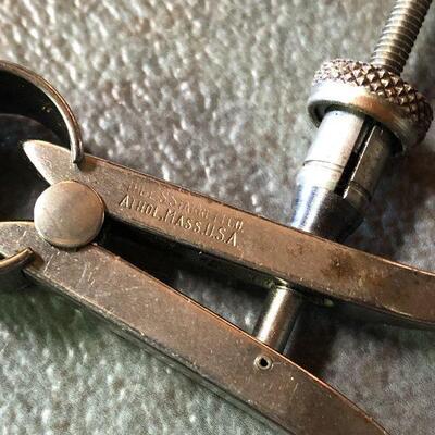 143: Vintage Starrett Thickness Gage, Divider, and Calipers