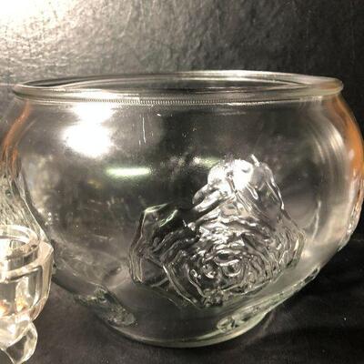 1: Vintage Large Clear Glass Lot