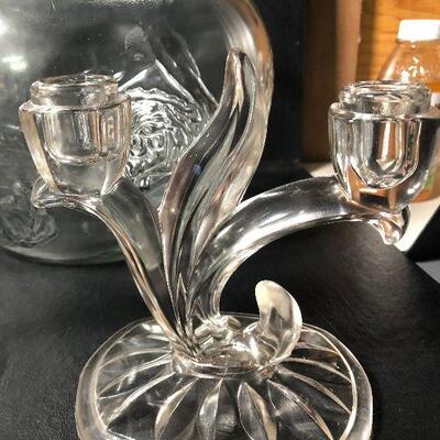 1: Vintage Large Clear Glass Lot