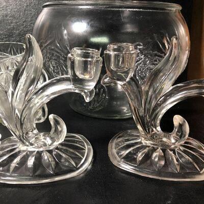 1: Vintage Large Clear Glass Lot