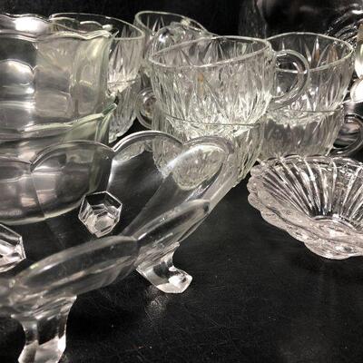 1: Vintage Large Clear Glass Lot