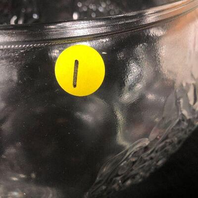 1: Vintage Large Clear Glass Lot