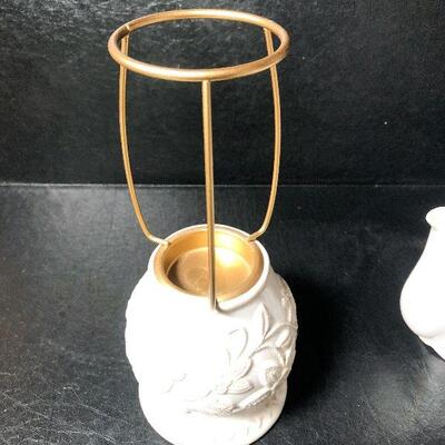 2: Vintage Princess House & Lenox Winter White Decor Lot