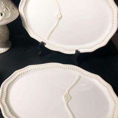 2: Vintage Princess House & Lenox Winter White Decor Lot