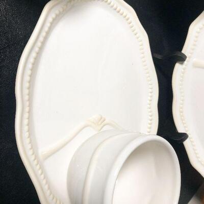 2: Vintage Princess House & Lenox Winter White Decor Lot