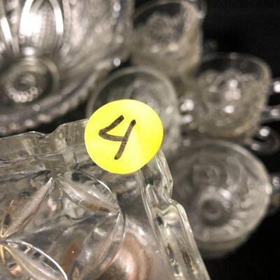 4: Vintage Lot of Clear Glass