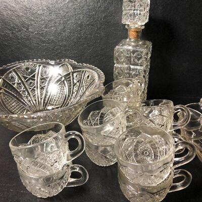 4: Vintage Lot of Clear Glass