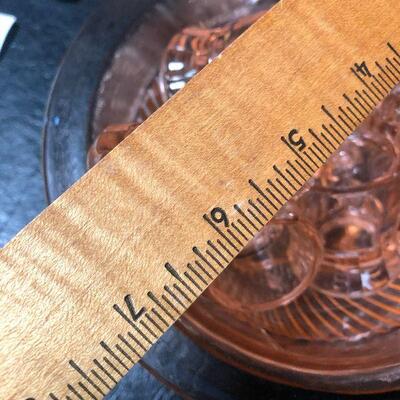 7: Vintage Pink Depression Glass with Floral Etching