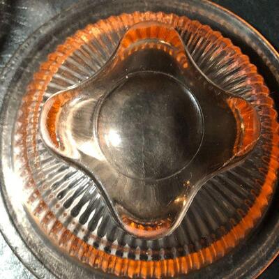 7: Vintage Pink Depression Glass with Floral Etching