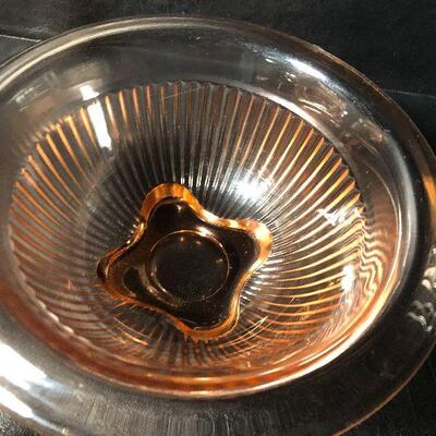 7: Vintage Pink Depression Glass with Floral Etching