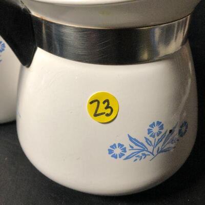 23: Vintage Corning Ware  Tea Pot and Coffee Perculater