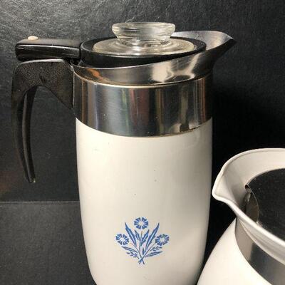 23: Vintage Corning Ware  Tea Pot and Coffee Perculater