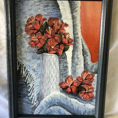 38: Vintage Original Floral Acrylic Painting