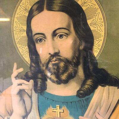 44: Vintage  Framed Print of Jesus