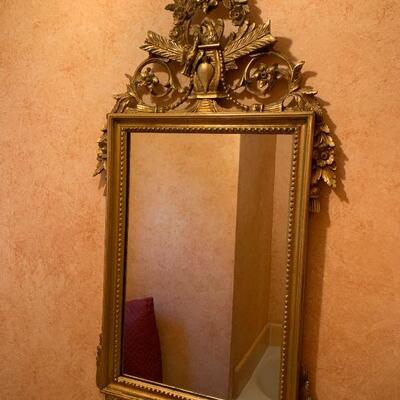 LOT 261 ORNATE GILT MIRROR GESSO FRAME 