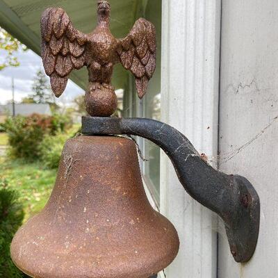 70: Vintage Brass and Metal Bell with Eagle
