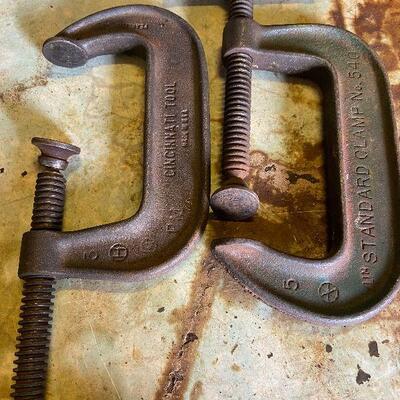 1165: Vintage Pair of 5" C-Clamps