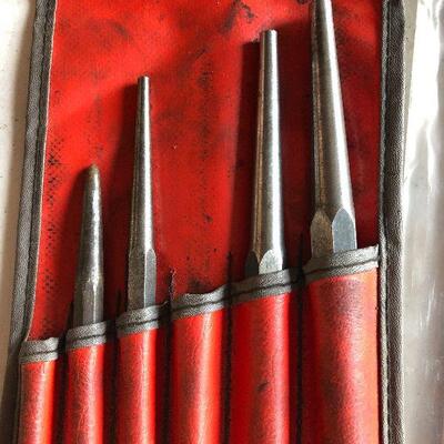 190: Vintage  Snap on Tools C-64b Pin Punch Set 5 PC 1 Craftsman