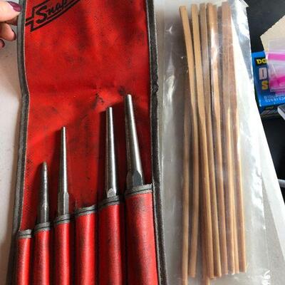 190: Vintage  Snap on Tools C-64b Pin Punch Set 5 PC 1 Craftsman