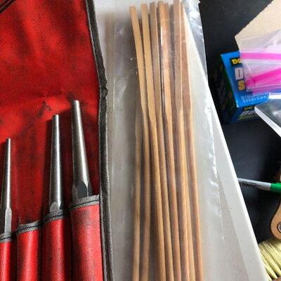 190: Vintage  Snap on Tools C-64b Pin Punch Set 5 PC 1 Craftsman