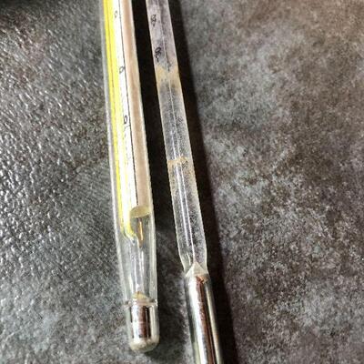 213: Vintage Two  Mercury Thermometers
