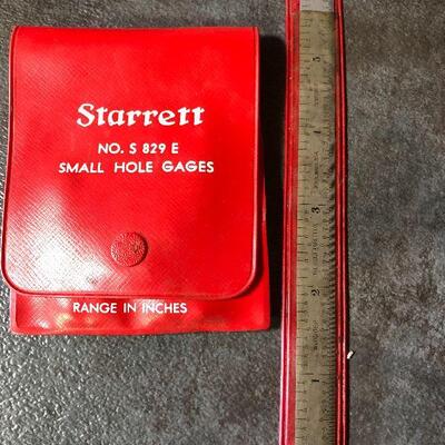 214: Vintage Starett Small Hole Gages and Ruler