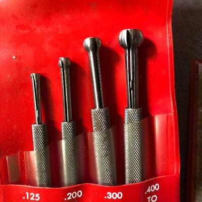 214: Vintage Starett Small Hole Gages and Ruler