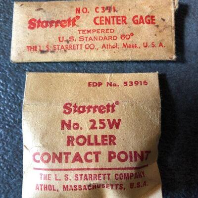 215: Vintage Starrett Roller Contact Point and Center Gage