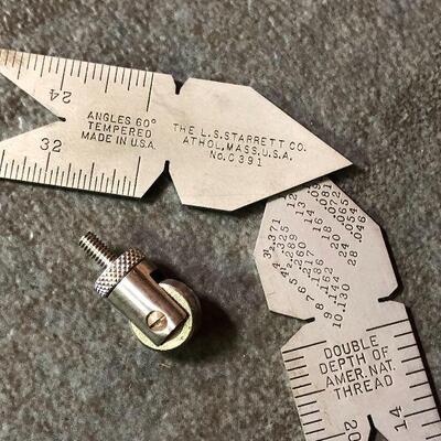 215: Vintage Starrett Roller Contact Point and Center Gage