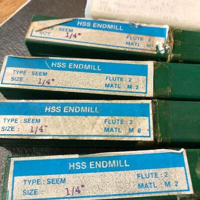 216: Vintage HSS End Mills Lot of 24