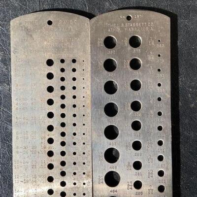 222: Vintage Starret Drill Wire Gage Charts