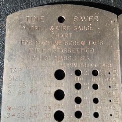 222: Vintage Starret Drill Wire Gage Charts