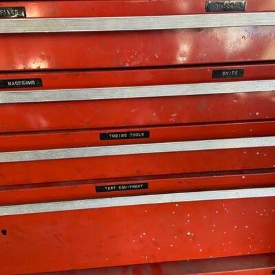 242: Vintage Locking 5-Drawer Tool Chest on Wheels