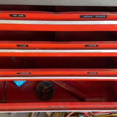 242: Vintage Locking 5-Drawer Tool Chest on Wheels