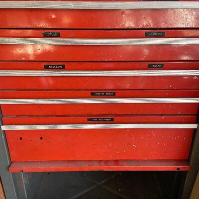 242: Vintage Locking 5-Drawer Tool Chest on Wheels