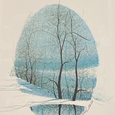 P Buckley Moss WINTER JEWEL 1986 Repro Print Unframed Signed Numbered