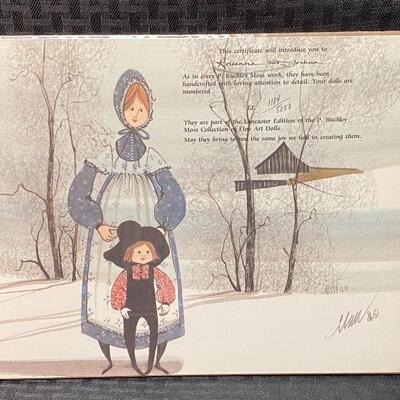 P Buckley Moss ROSEANNA AND JOSHUA Fine Art Doll Certificate Art Unframed Signed Numbered