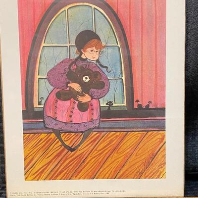 P Buckley Moss BROWN BEAR 1986 Repro Print Unframed Signed Numbered