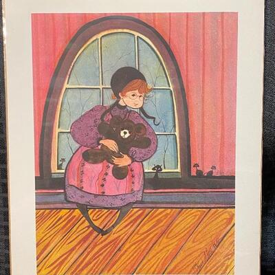 P Buckley Moss BROWN BEAR 1986 Repro Print Unframed Signed Numbered