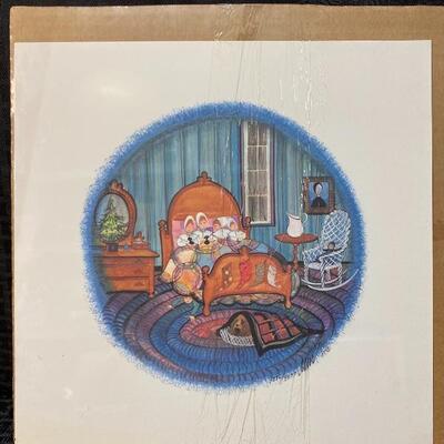 P Buckley Moss THE NIGHT BEFORE CHRISTMAS 1984 Repro Print Unframed Signed Numbered