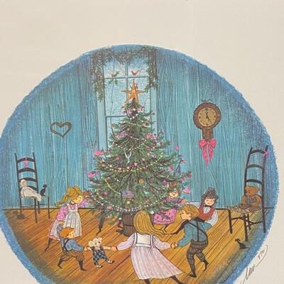 P Buckley Moss CHRISTMAS DANCE 1987 Repro Print Unframed Signed Numbered